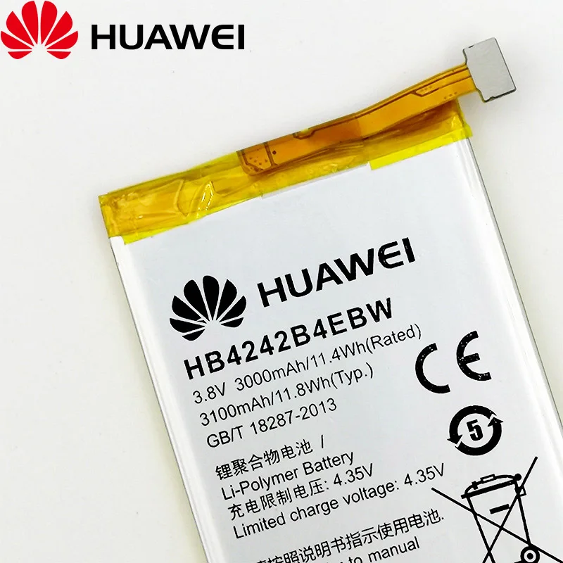 Оригинальный аккумулятор Huawei 100% 3100 мАч HB4242B4EBW для Honor 6 /Honor 4X / 7i Shot X батарея
