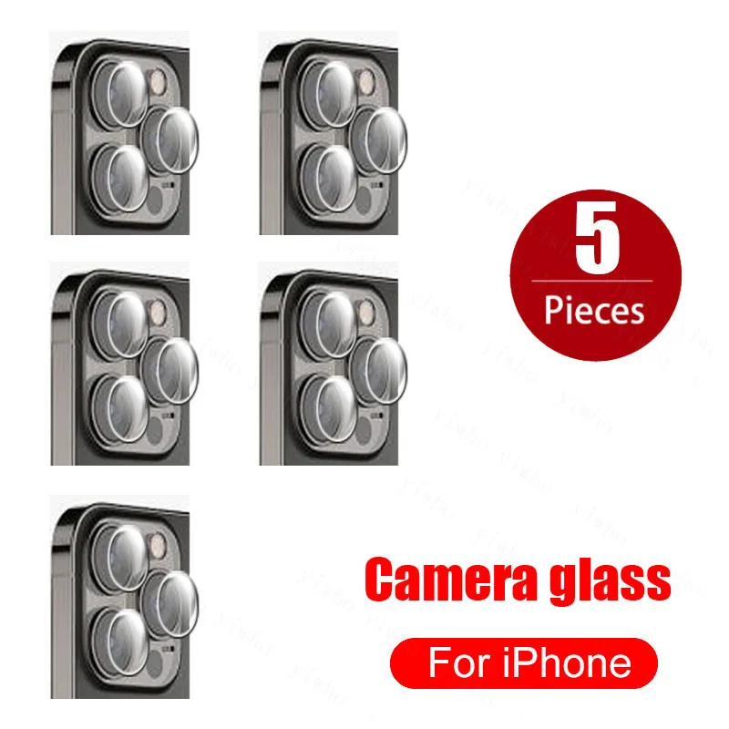 

5PCS Camera Protective Glass For iphone 13 11 12 Pro Max X XR XS Max 7 8 Plus Lens Glass Screen Protector Protective Cover Film
