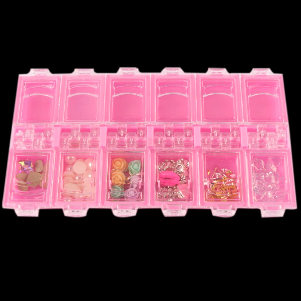 Регулируемый прозрачный пластиковый контейнер для хранения 12 Ячеек|Комплекты и