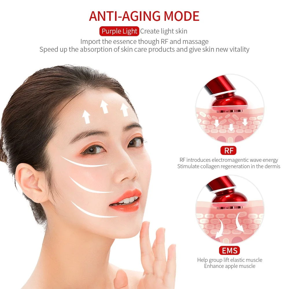 5 в 1 RF EMS светодиодный фотон машина для красоты лица микро токовое устройство