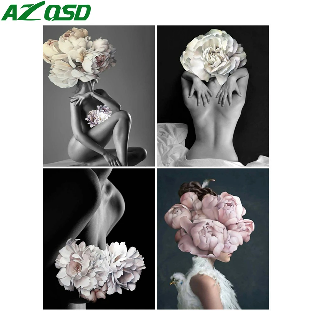 AZQSD картина маслом по номерам Цветок Живопись на холсте Набор для декора дома