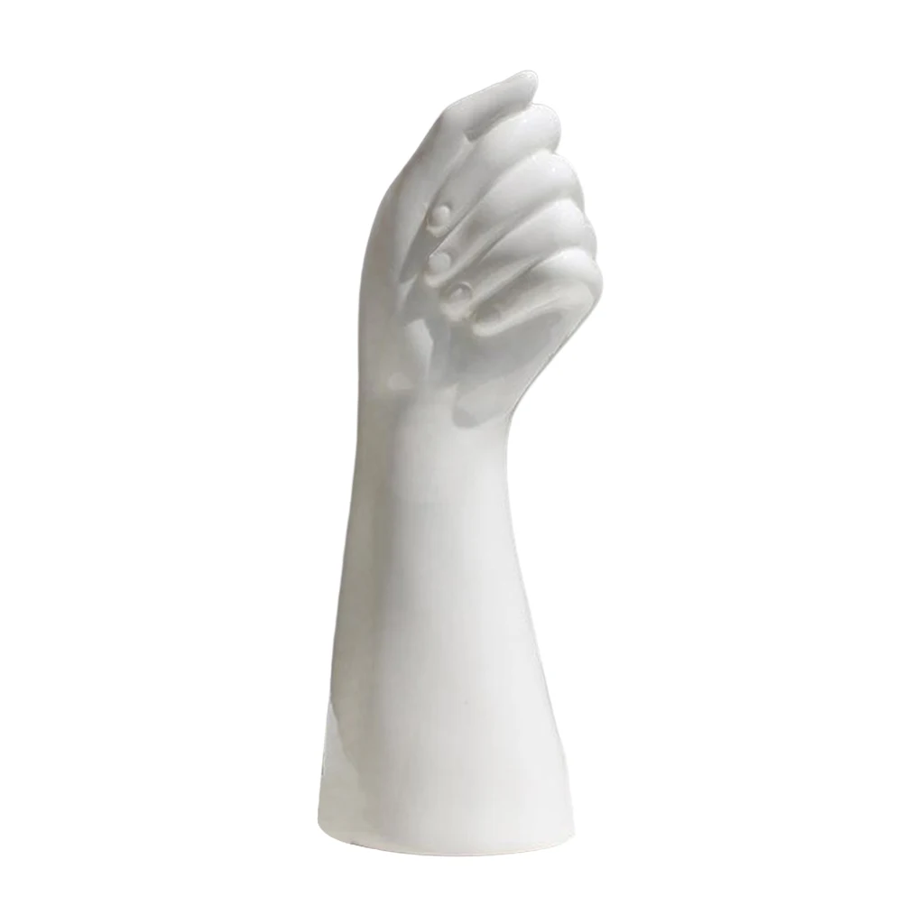 

Hand Shape Ceramic Dry Vase Artificial Flowers Pot 9.3inch Wedding Decor
