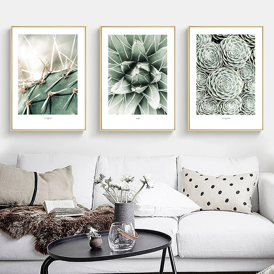 Плакат с суккулентами настенное искусство природный пейзаж холст живопись
