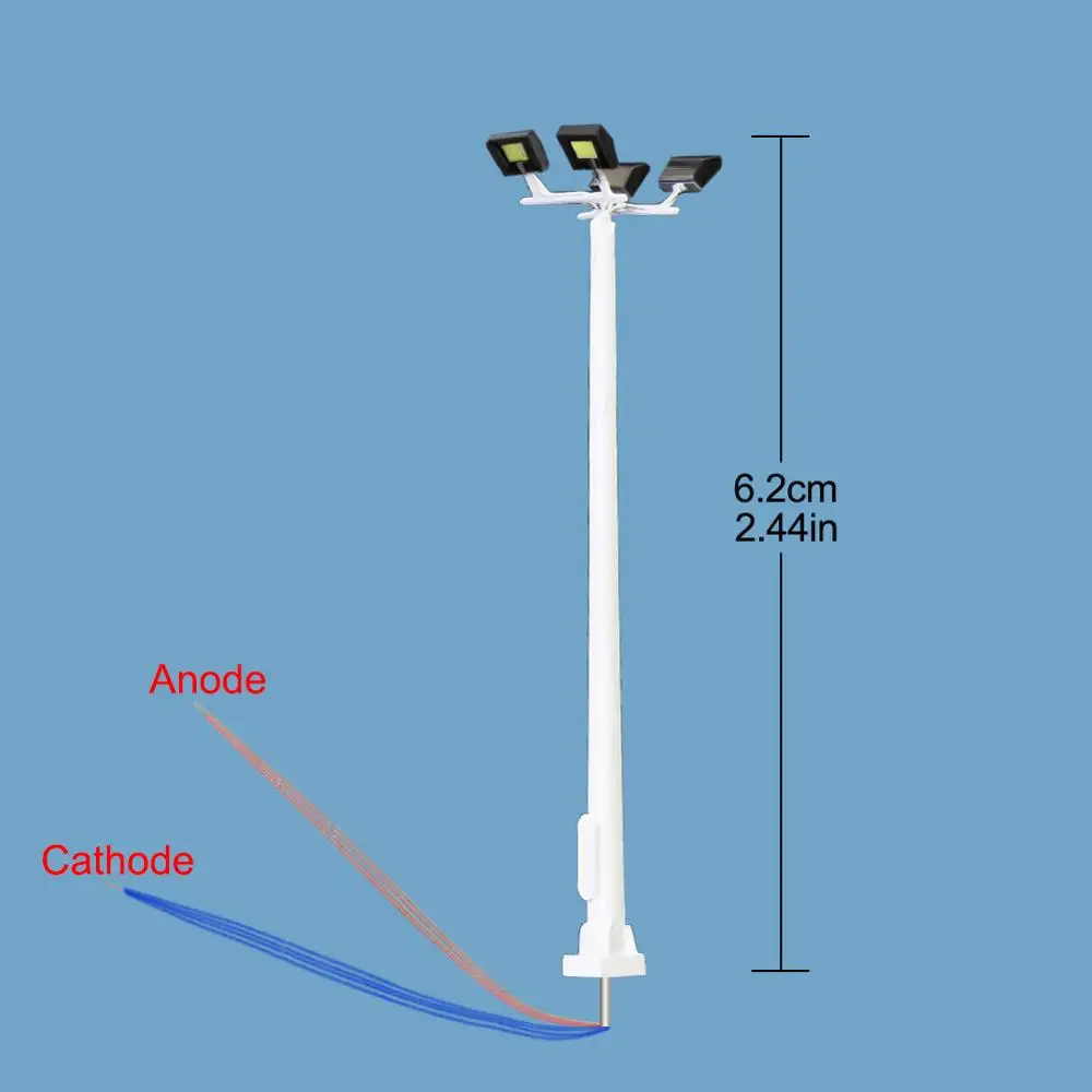 4pcs 1:150 Playground Street Lights Four-leds N Scale Plaza Lamppost 6cm Model Railway Bright White 12V LSL13N | Игрушки и хобби