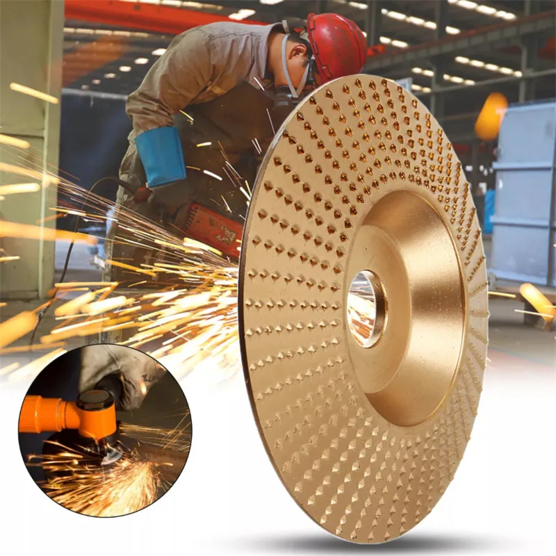 

ASCENDAS 100x16mm Golden Wood Grinding Wheel Rotary Disc Sanding Wood Carving Abrasive Disc TP-0353
