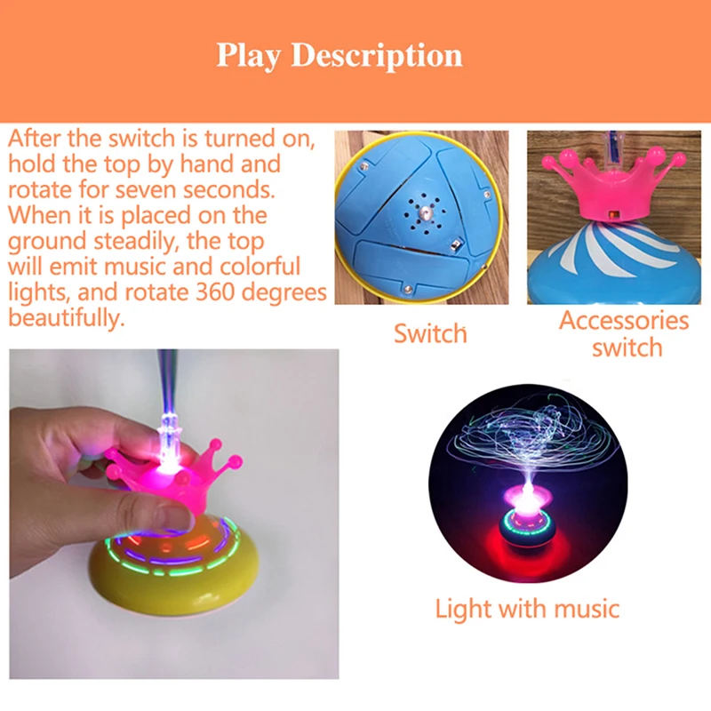 1 шт. забавная светосветильник игрушка НЛО вспышка Корона волоконная