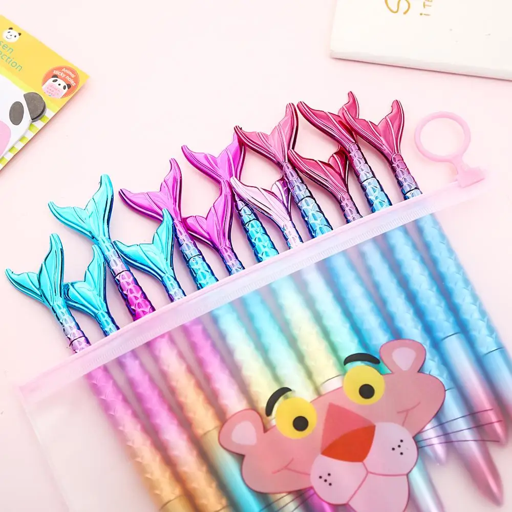 10 шт./компл. гелевые ручки с русалочкой красивые цветные рыбки животные синие