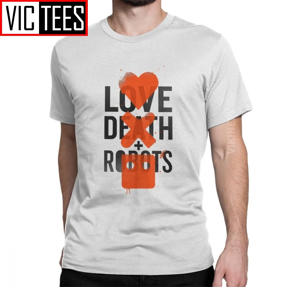 Love Death Robots Men's Customized With Own Logo T Shirt Vintage Round Neck Tshirt Cotton New Arrival Oversized