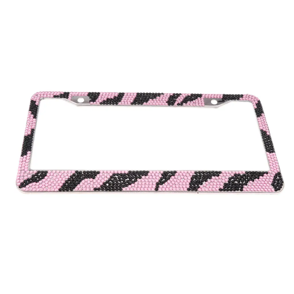 

High Quality Crystal Leopard Cheetah Bling Metal License Plate Frame