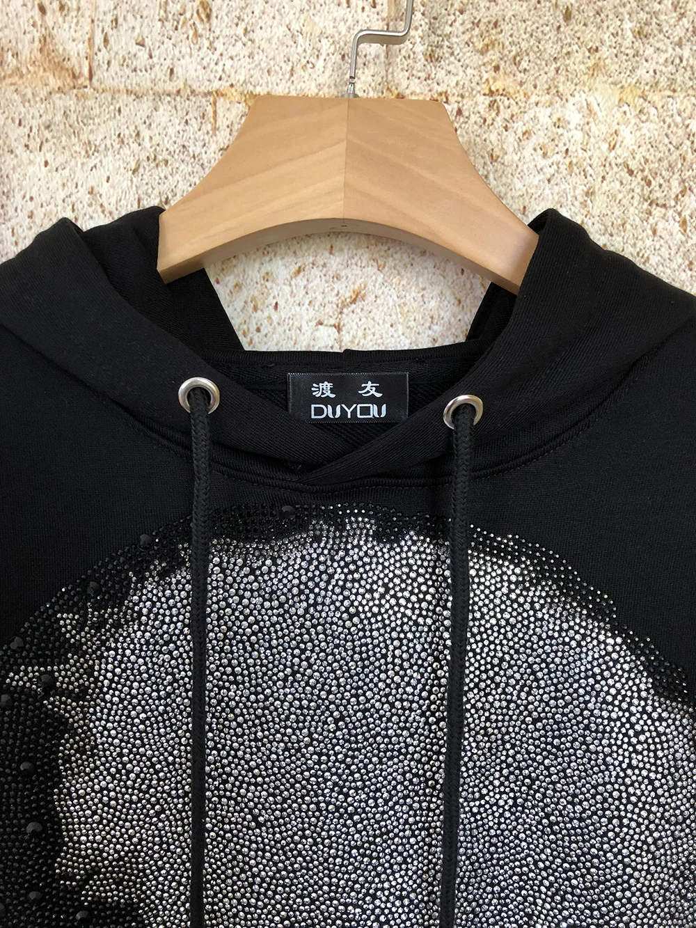 Новинка 2019 мужские Модные худи Стразы с черепом Мужская винтажная уличная одежда