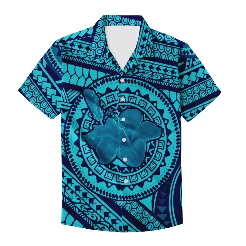 

Cumagical Casual Men's Shirts 2022 Male Shirts Wholesale Custom Hawaiian Polynesian Print Men T Shrit