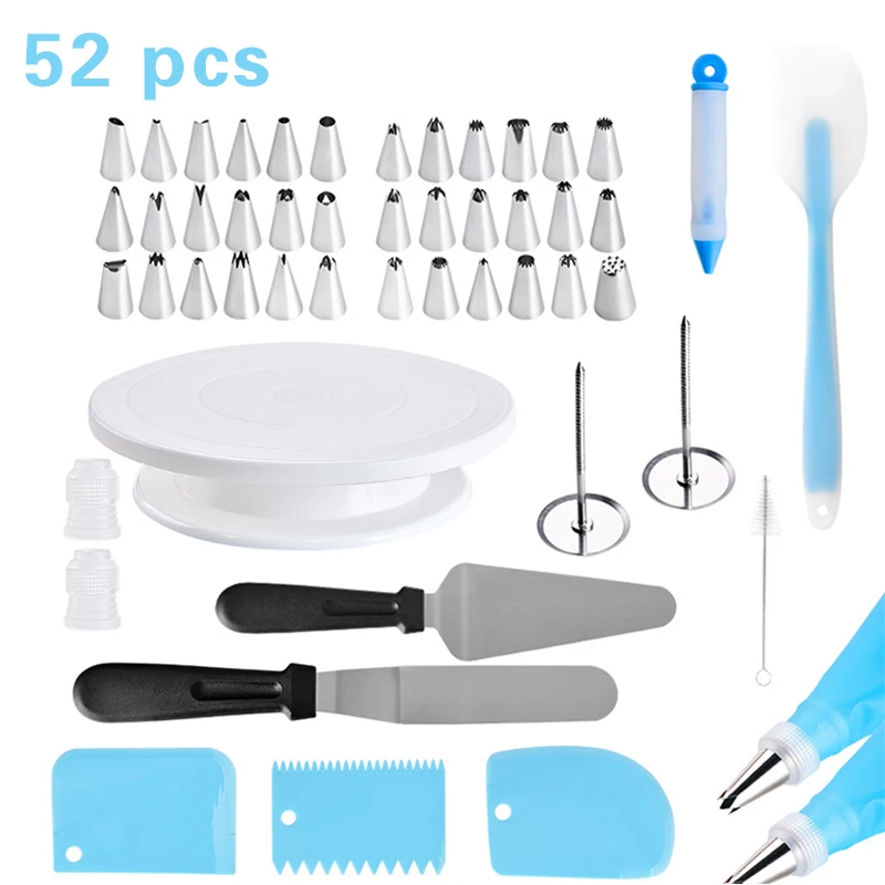 52 шт./компл. набор вращающихся тортов насадки для глазировки из нержавеющей стали