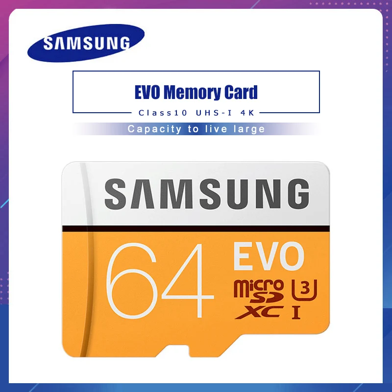 SAMSUNG Micro SD карта памяти 32 Гб 64 128 ГБ 256 MicroSD карты SDHC SDXC Max 95Ms EVO C10 TF Транс флэш