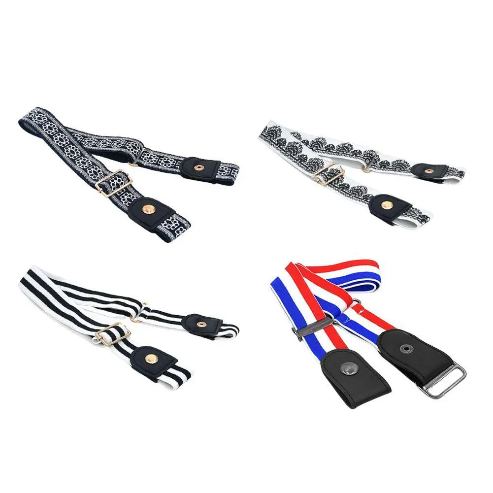 

1 Pcs Elastic Band Pu Alloy Elastic Band Ladies Buckle-free Elastic Buckle Fashion Belt Sports Slim Trend No Jeans Dress Be E8A1