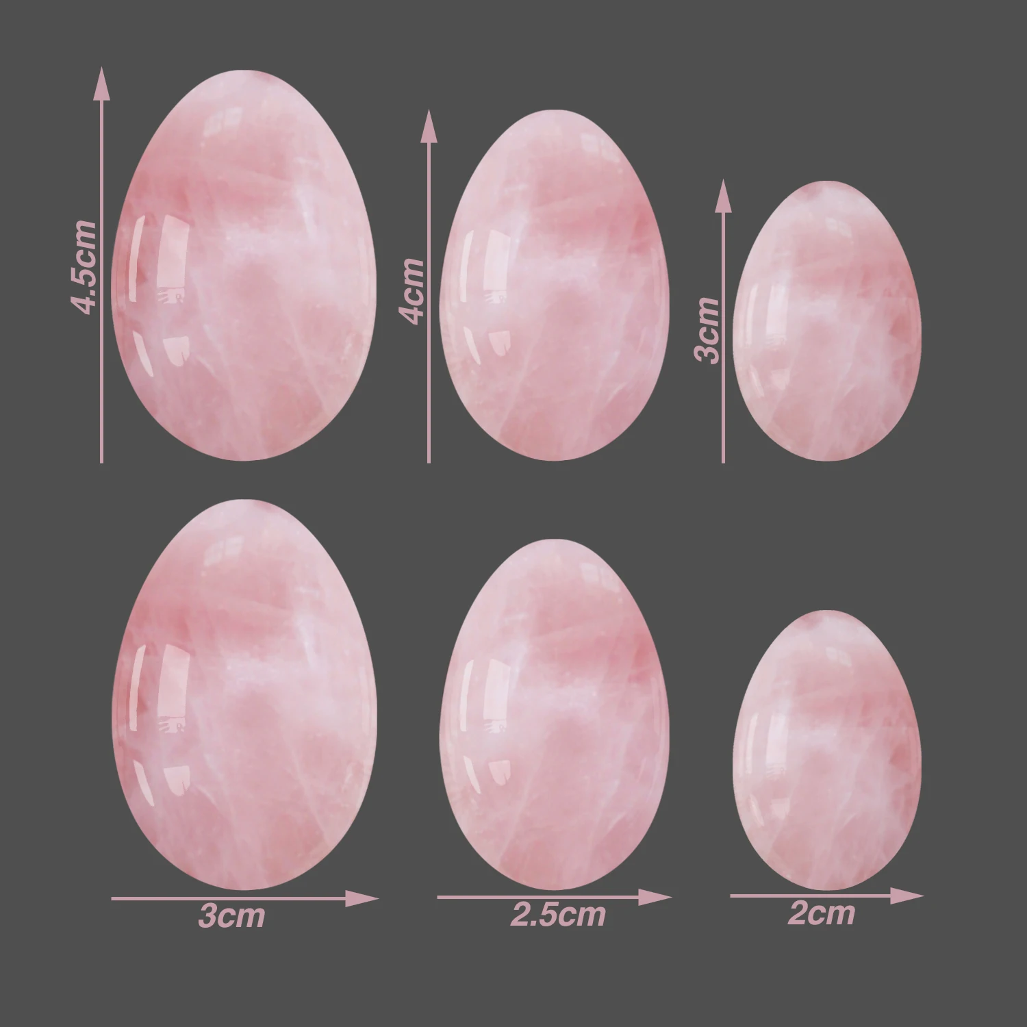 Прямая доставка просверленные Yoni набор яиц для массажа розового кварца