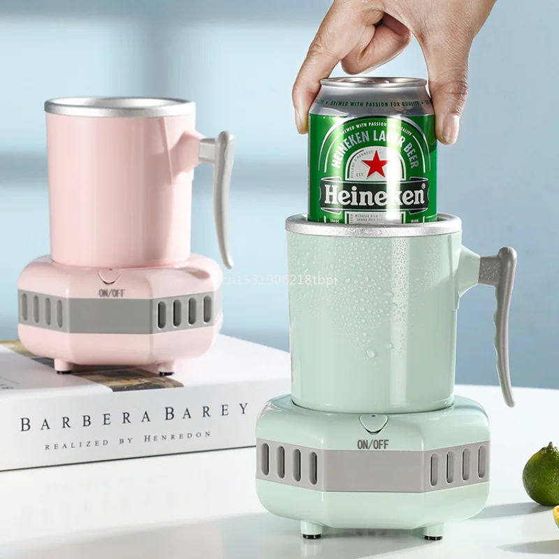 

Electric Beverage Cup Cooler for Home Office Desktop Mini Fridge Fast Cooling Cup Drink Chiller for Beer Wine Juice Coffee