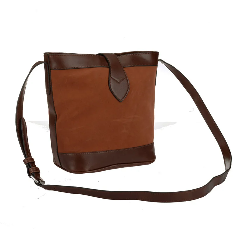 

Women's Bag Student College Personality Retro Postman Bag Hundreds Of One-shoulder Bucket Stitching Hit-colored Oblique Bag