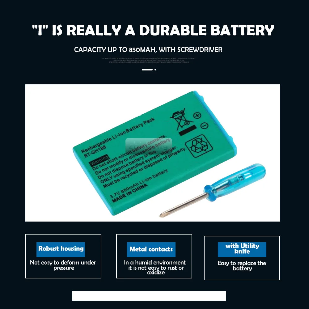 Перезаряжаемый литий-ионный аккумулятор 3 7 в 850 мАч для Nintendo GBA SP + инструмент |