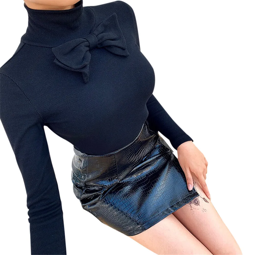 Женская тонкая трикотажная футболка футболки на осень и зиму теплая женская