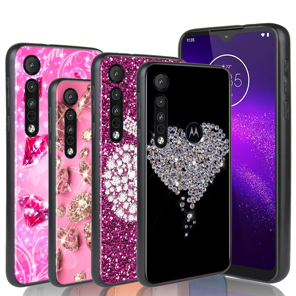 

Luxury Diamond Love For Motorola G9 G8 G Stylus Power One Fusion Hyper Edge E7 E6 5G Plus Play Lite Phone Case
