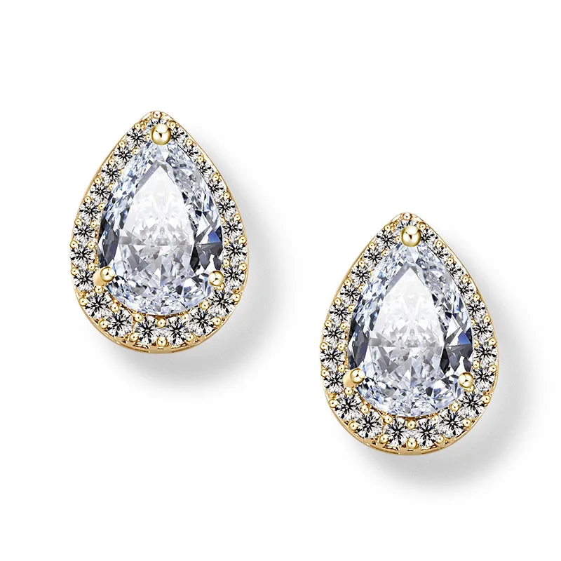 

2021 Hot Sale Classic Water Drop Shaped Cubic Zirconia Crystal Earrings For Women Romantic Wedding Jewelry For Brides Bridesmaid