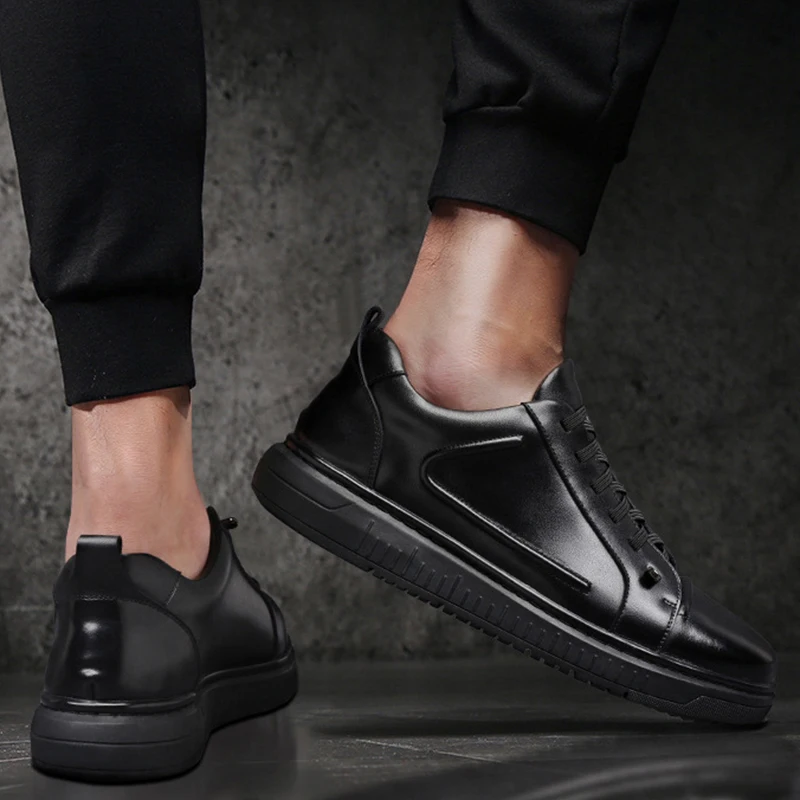 Мужские модельные кожаные туфли черные мужские без галстука мужская