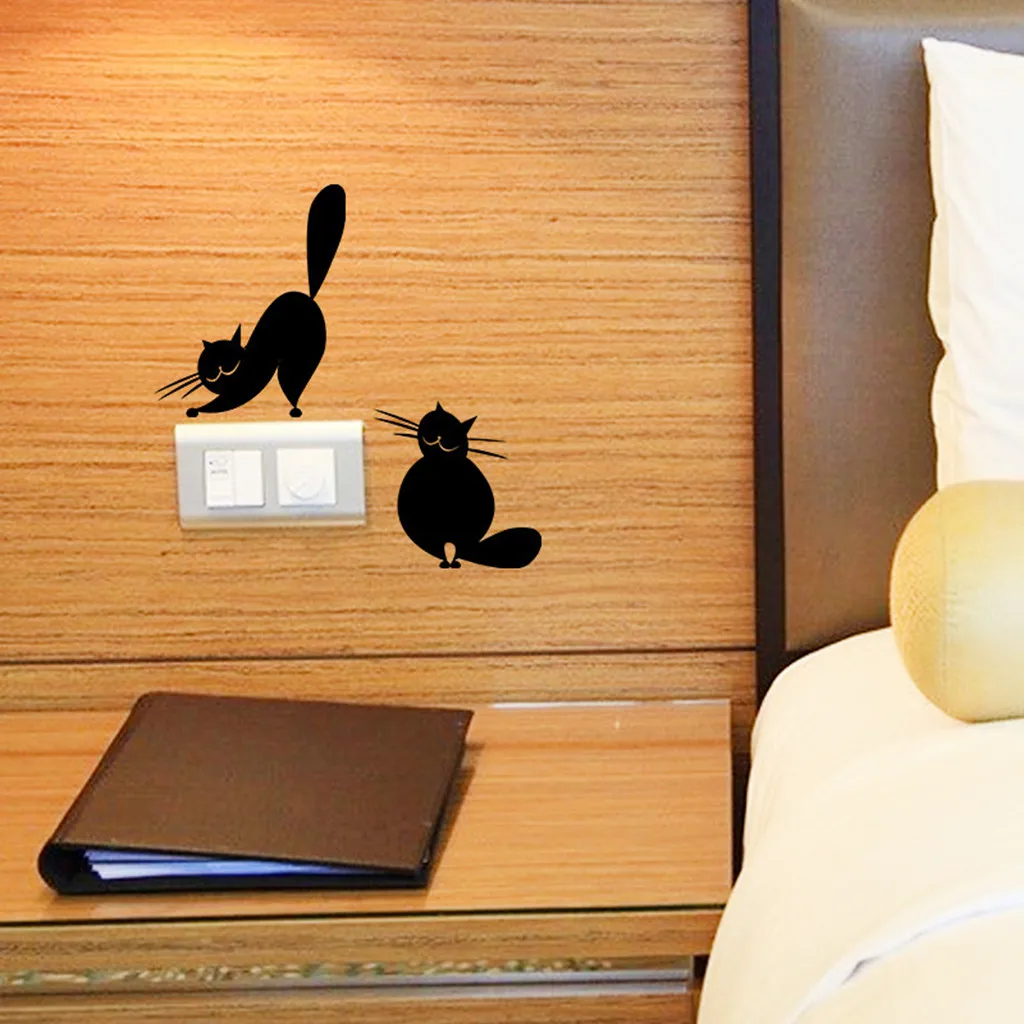 Настенные Стикеры с изображением милой кошки настенная роспись для семейной