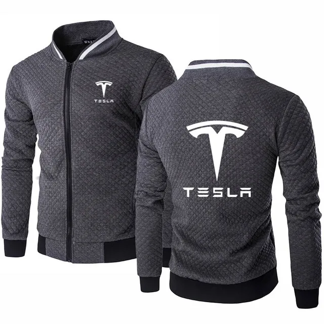 

Mens Sweatshirts Tesla Print Sweatshirt Spring Autumn Mens Jacket Long Sleeve Sportswear Casual Zipper Hoody Male Tops Clothing