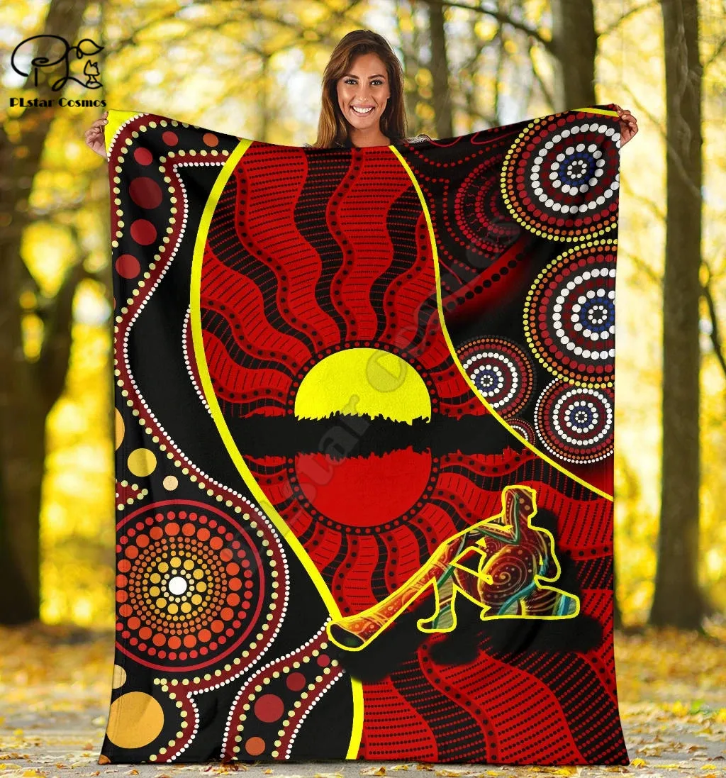 

Aboriginal Family With animal Fleece Blanket 3D full printed Wearable Blanket Adults/kids Fleece Blanket