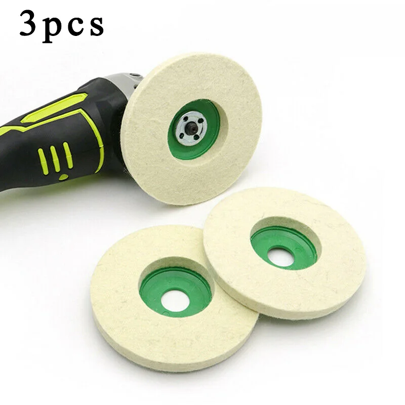 

3pcs Wool Polishing Pad 5 Inch Buffing Angle Supply Grinder Wheel Felt Round