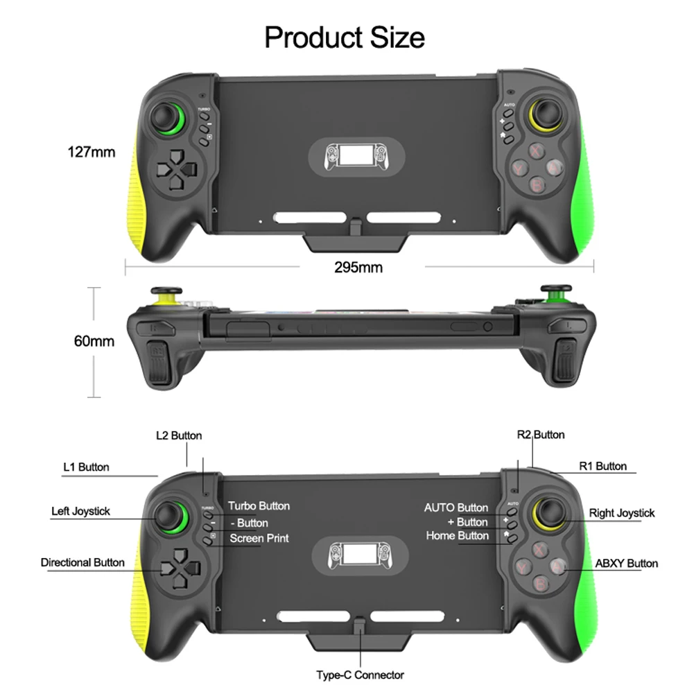 

2021 Upgrade For Nintendo Switch Gamepad Game Controller Handheld Joystick Grip Double Motor Vibration 6-Axis Gyro Joypad