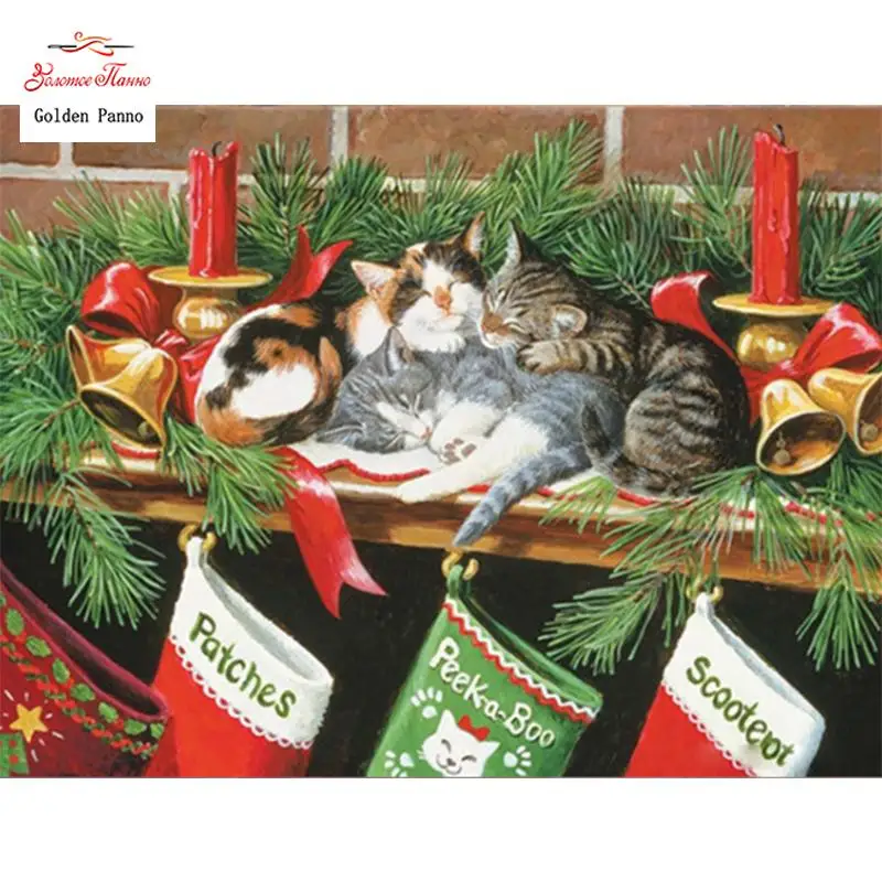 5D Diamond Painting Christmas New Arrivals Diamond Embroidery Cat Mosaic Animal Handmade Gift Wall Decor