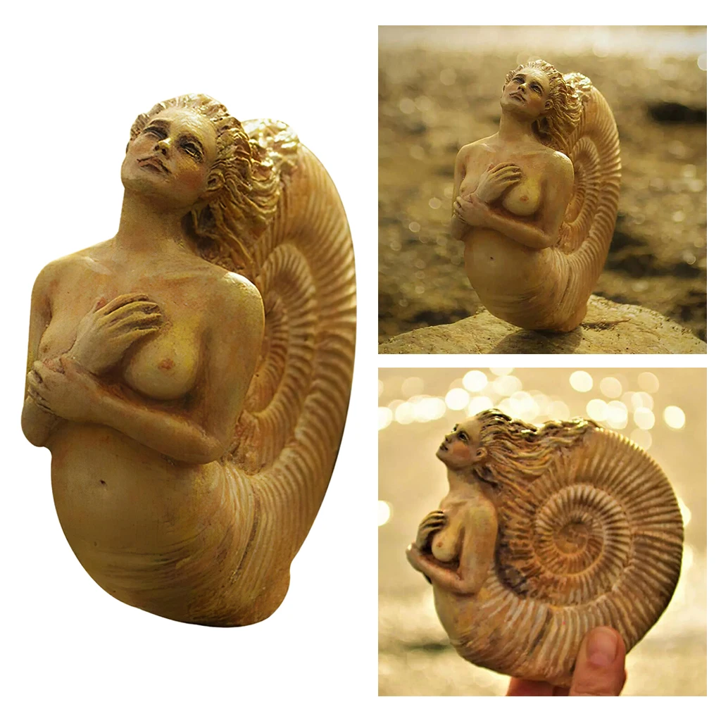 

Resin Ammonite Woman Statue Decorative Sculpture Bookshelf Decor Figurines