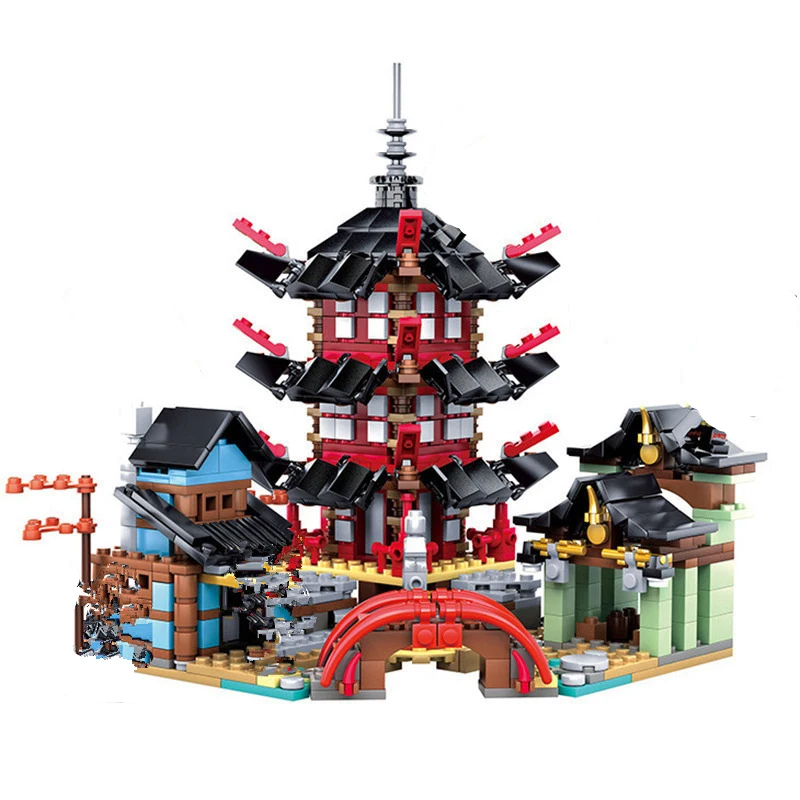 Новые совместимые модели Ninjagoles City Temple Building модульные наборы для строительства