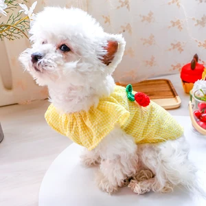 XS-XL Summer Dog Clothes Pet T-shirt Cute Strawbery Dog Vest For Small Medium Dogs Accessories Puppy Cat Vest  Apparel Costumes