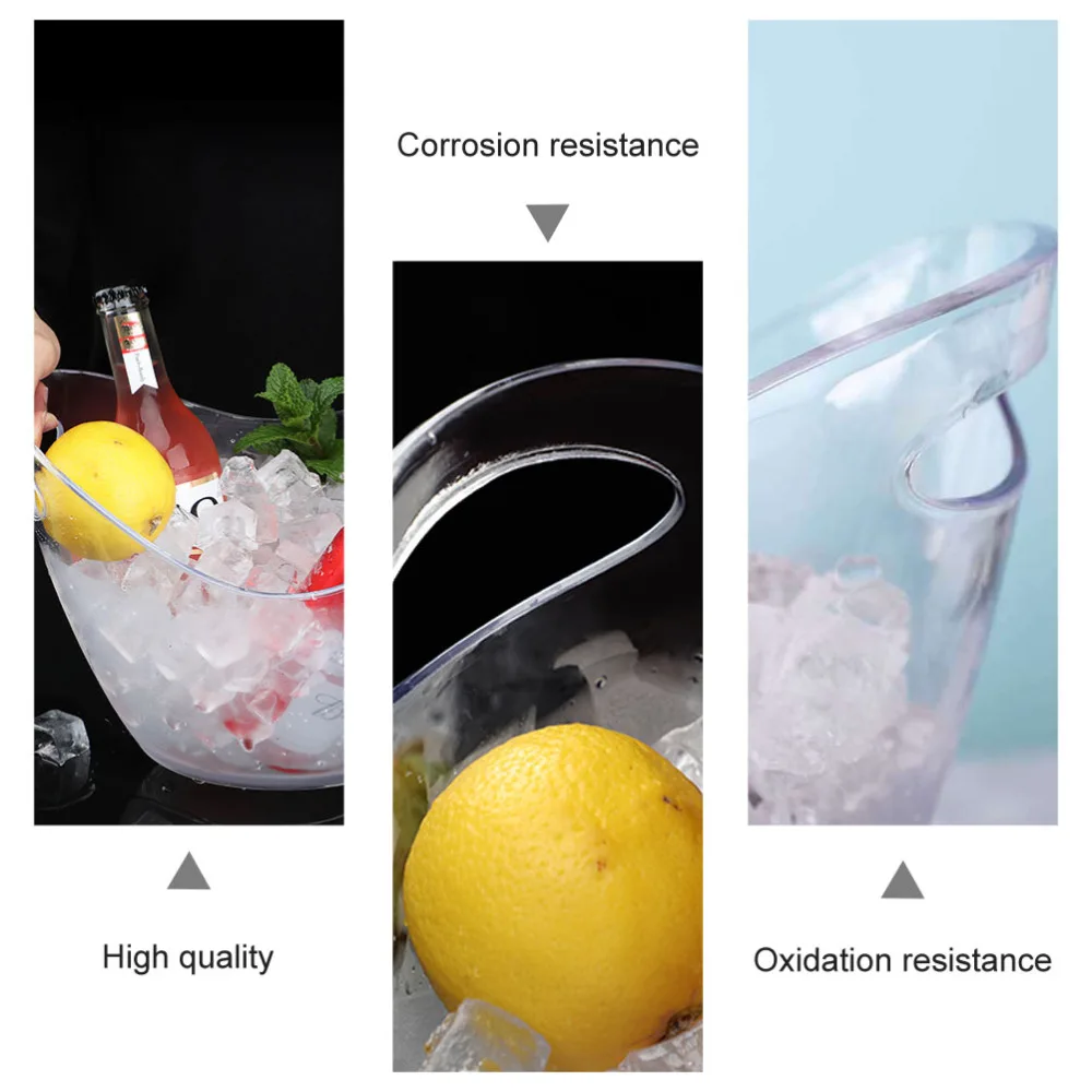 

1PC Gold Ingot-shaped Beer Bucket Simple Transparent Ice Bucket Red Bucket