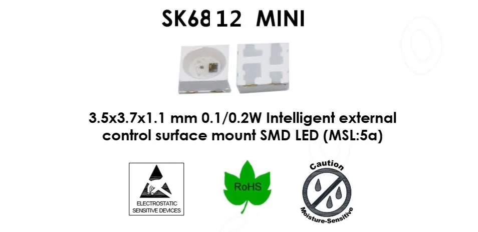 10-1000 шт. SK6812 WS2812B IC Bulit в 5050 3535 RGB SMD прибор приемно-Digital RGB полный цвет светодиодный чип Пиксели светильник шарик DC5V