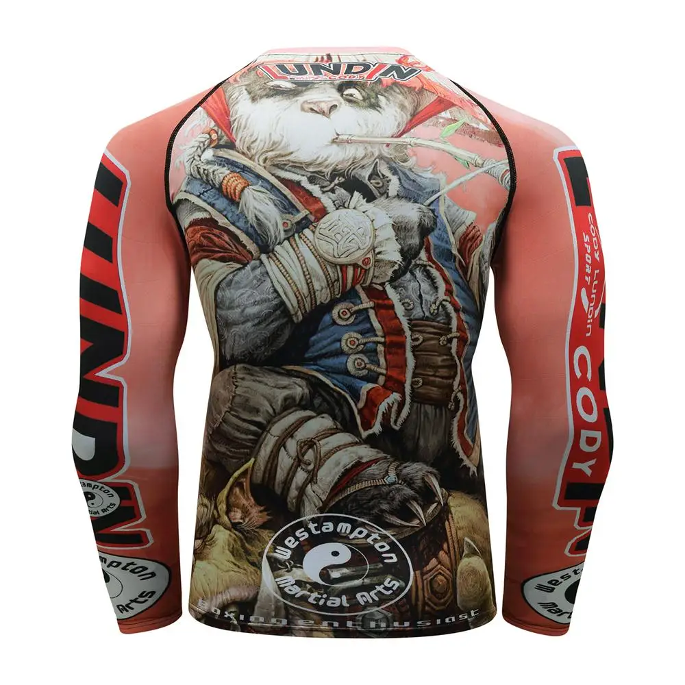 Мужская футболка для бокса Rashguard Mma BJJ с принтом Муай Тай обезьяна кикбоксинг ММА