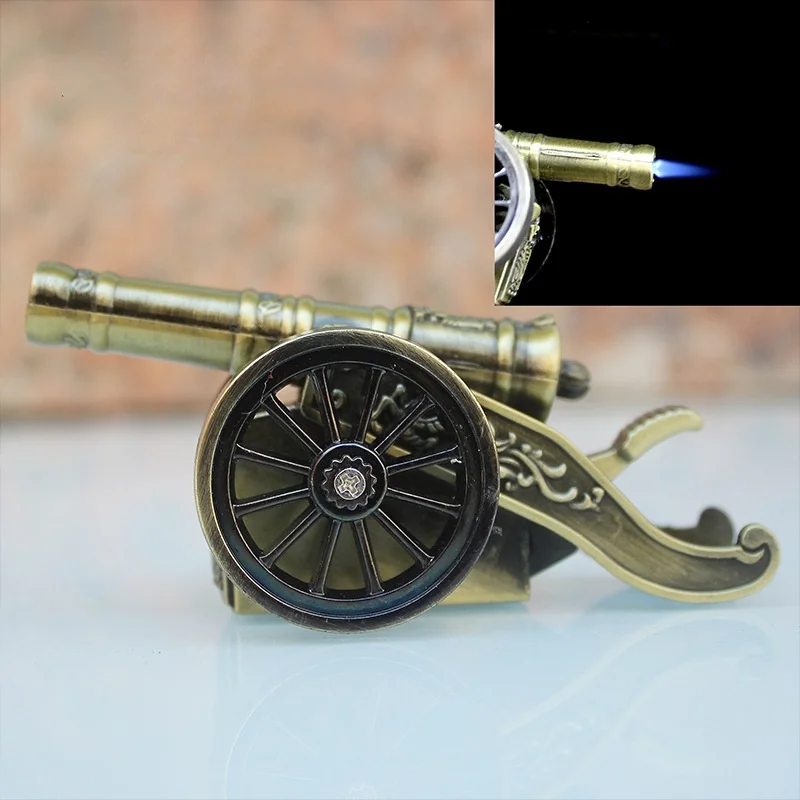 

Creative desktop small ancient cannon model lighter small straight inflatable lighter military hobby collection