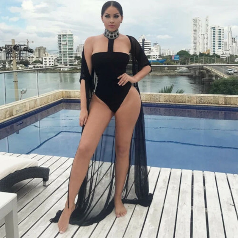 Сексуальное женское шифоновое бикини накидка в стиле бохо Badeanzug Bademode Длинная