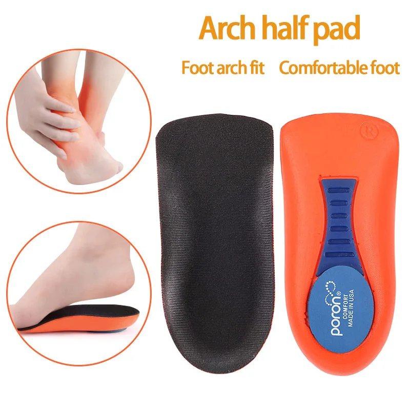 Hard arch support half shoe is suitable for flat feet X/O-shaped leg correction can relieve heel spur pain unisex