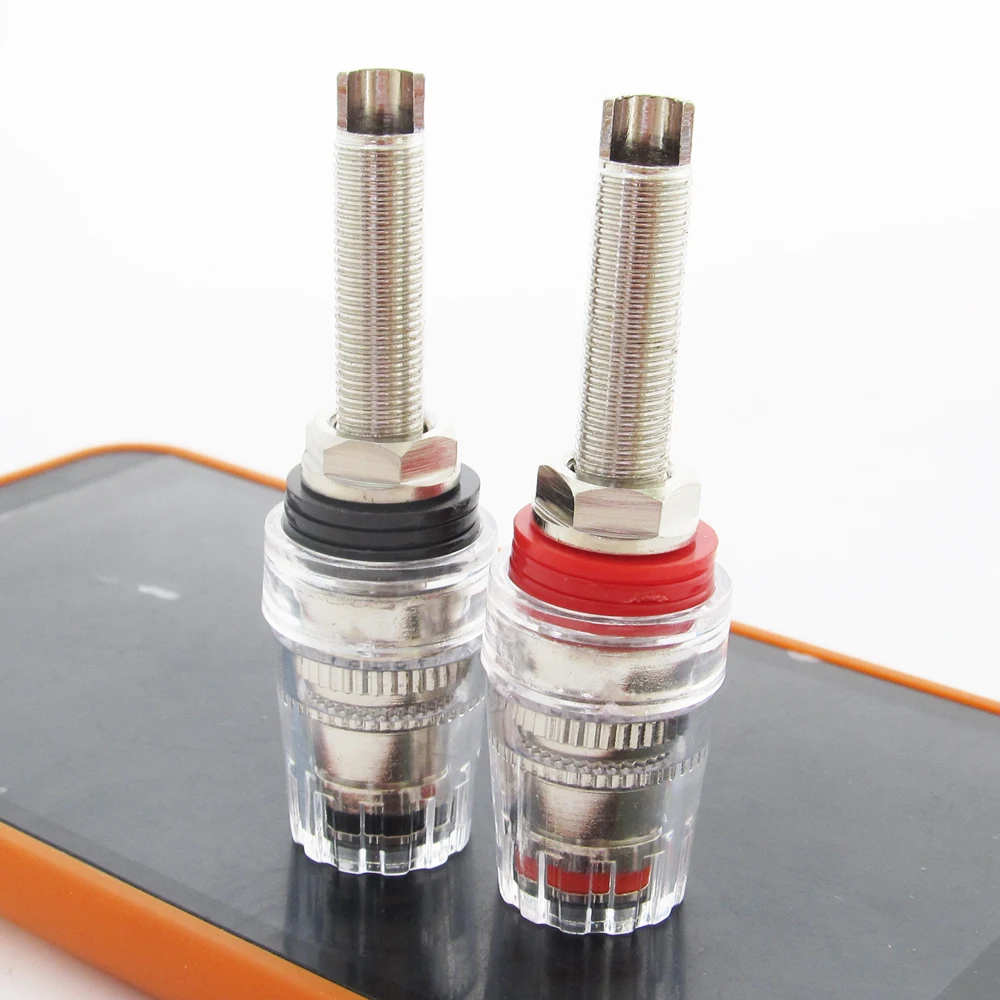 

2pcs High Quality Nickel HiFi Amplifier Speaker Terminal Binding Post 65mm Long