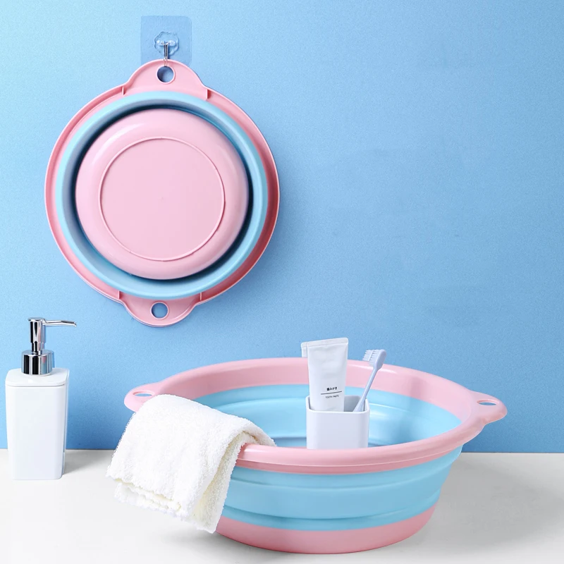 

Pop Plastic Folding Basins Portable Wash Basins Foldable Laundry Tub Bathroom Kitchen Accessories Travel Children Wash Basin