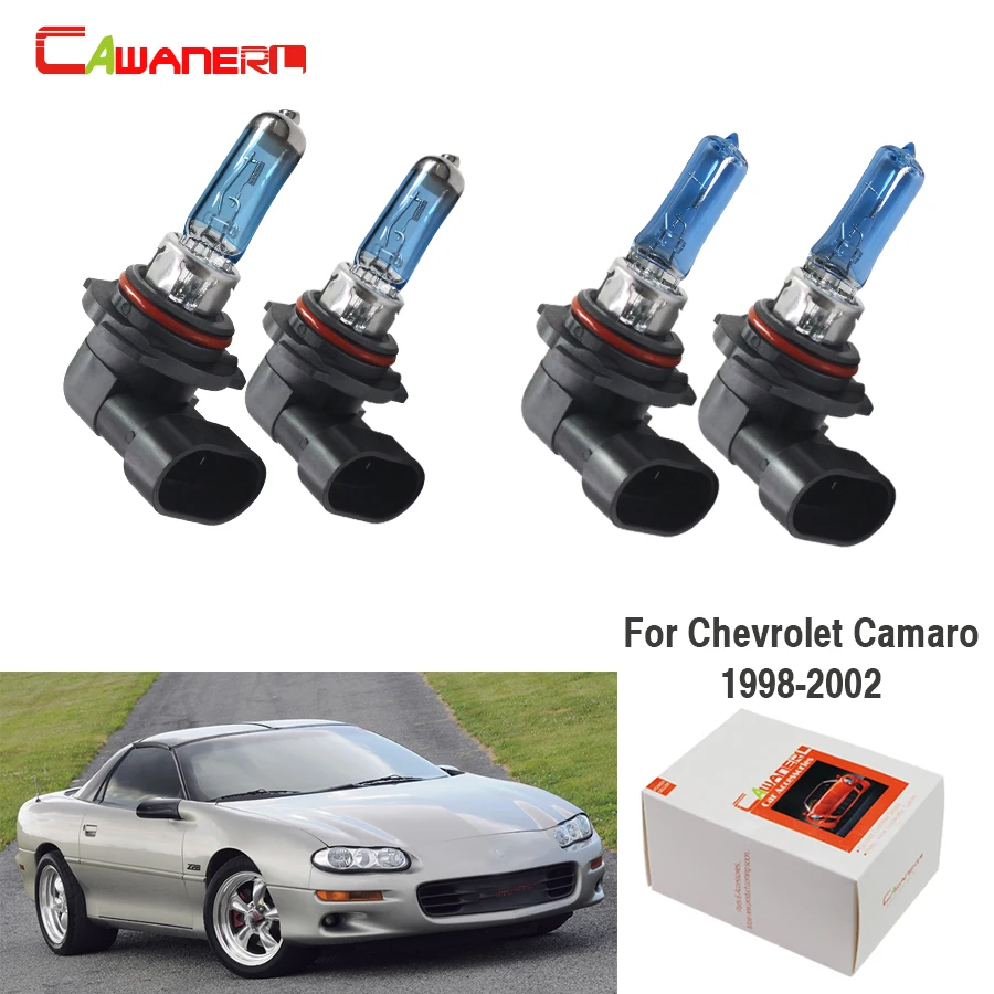 Cawanerl 4X100 Вт 9005 9006 галогенная лампа теплого белого света 4300K 12V Для Chevrolet Camaro 1998-2002