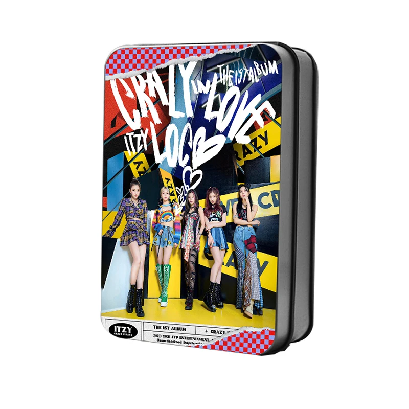 

KPOP ITZY 1-й альбом CRAZY IN LOVE Polaroid Photo Lomo Card K-pop ITZY коллекция поклонников Подарочная металлическая коробка картинки карты 40 шт./кор.