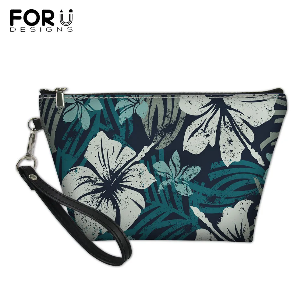 

FORUDESIGNS Polynesian Hawaii Hibiscus Pattern Travel Organizer Cosmetic Pouch Bag for Women Cosmetic Sac Ladies Make Up Case