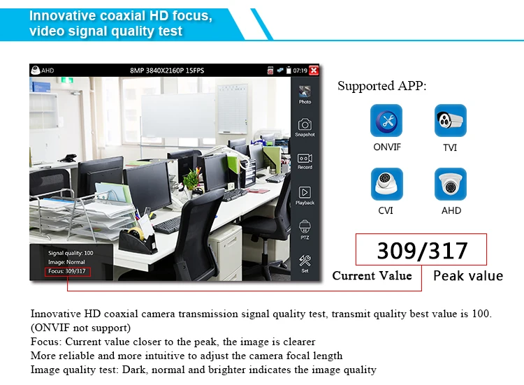 

IPC1800ADH plus 4Inch 4K H265 IP Camera Tester 8MP AHD/TVI/CVI CVBS CCTV Tester Monitor PTZ Controller Rapid ONVIF IPC Test POE