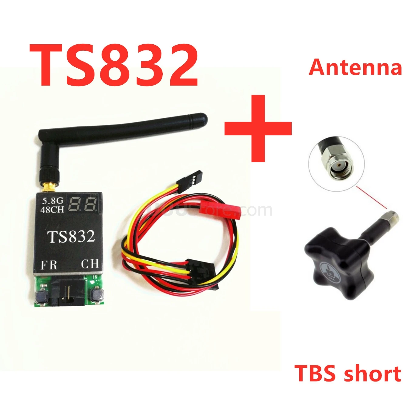 FPVOK TS832 FPV 5,8 ГГц 600 мВт 48CH AV передающий(TX) модуль с RP-SMA антенной для камеры SJCAM Gopro Xiaomi Yi FPV - Цвет: Add TBS Short