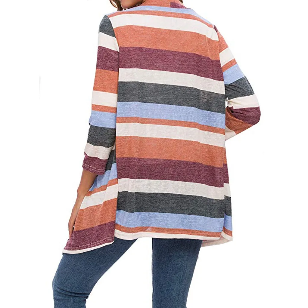 Женский Повседневный мягкий легкий свитер с открытым передом Свободный кардиган