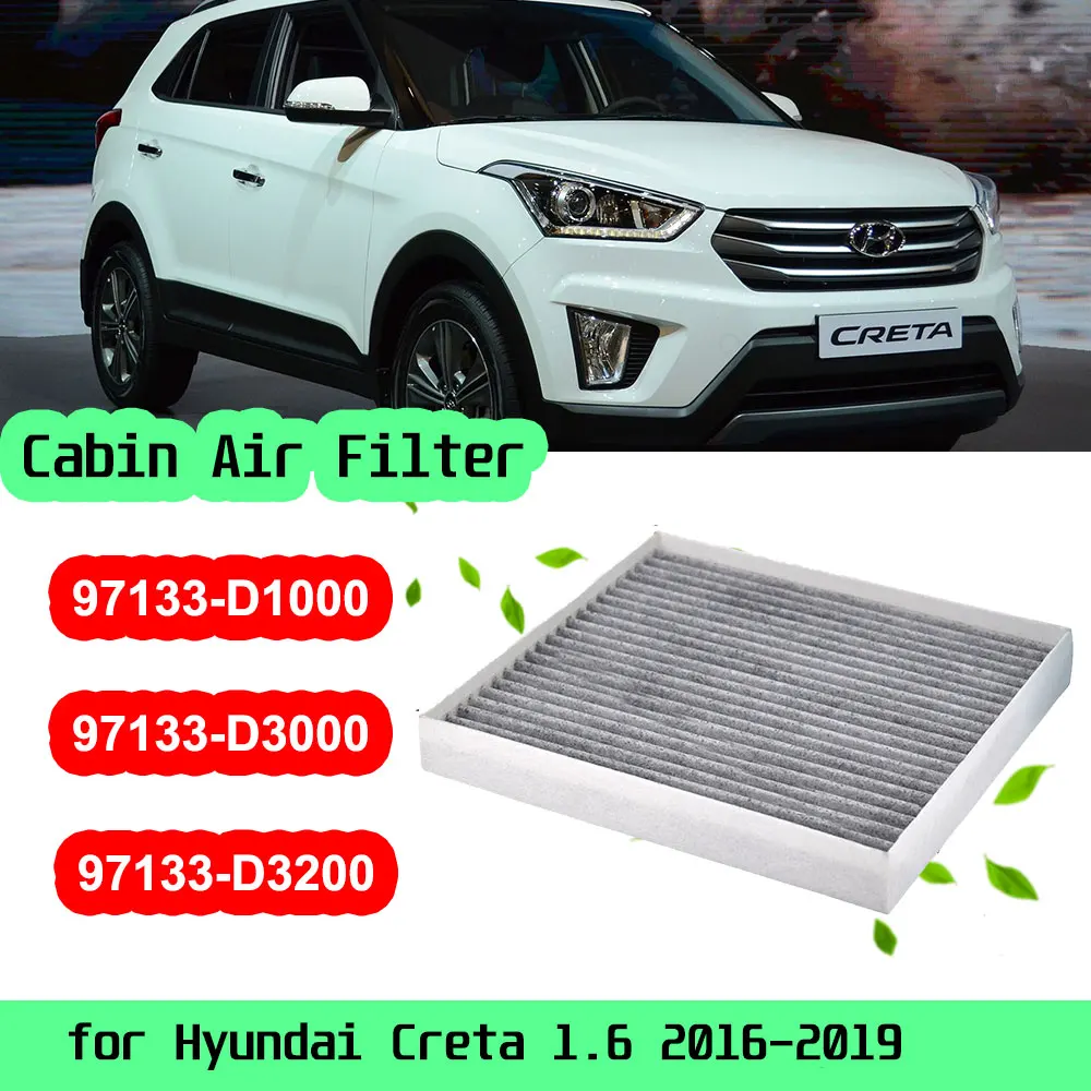 

Автомобильные аксессуары углерода воздушный фильтр кондиционера для Hyundai Creta 1,6 2016 2017 2018 2019 97133-D1000